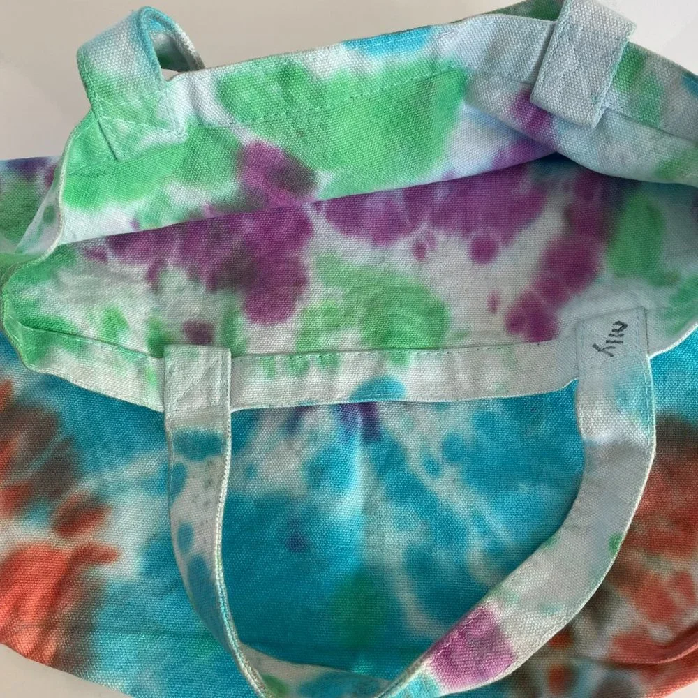 Hand Crafted Tie Dye Tote Bag Canvas Cotton Handmade